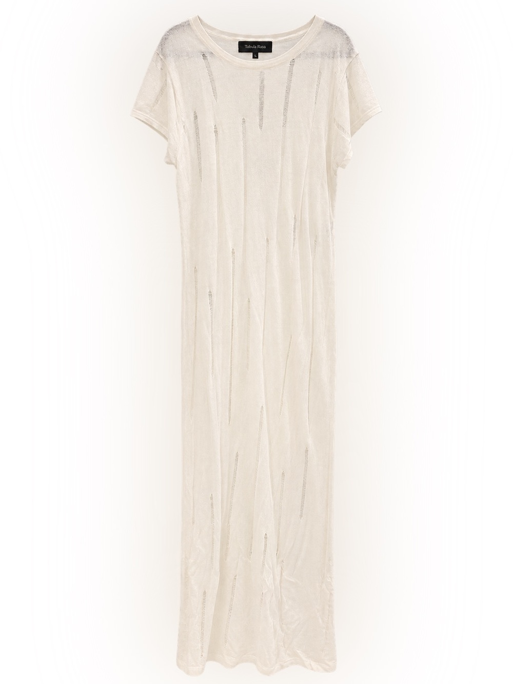 Tabula Rasa Cream Distressed Maxi Dress